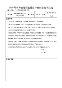 构件吊装和管道安装悬空作业安全技术交底.1