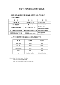 初中英语语法形容词和副词的比较级和最高级