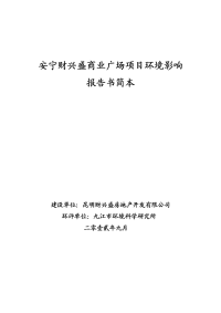 安宁财兴盛商业广场项目环境影响报告书简本