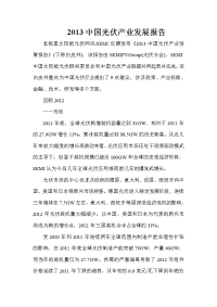 2013中国光伏产业发展报告