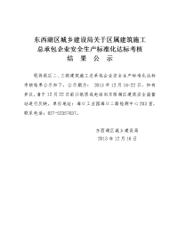 2013年建筑施工企业安全生产标准化评价汇总表