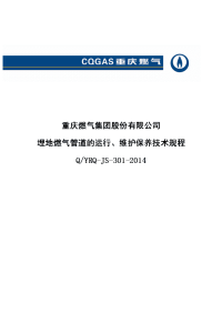 1-qyrq-js-301-埋地燃气管道的运行、维护保养技术规程(隐患分级)-新