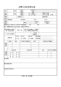 应聘人员信息登记表