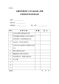 093219附件5：安徽省环境保护工程专业高级工程师任职资格评审材料登记表doc