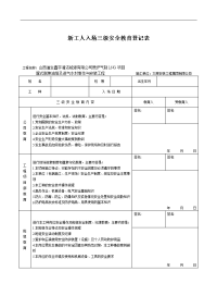 山西焦炉气制lng项目焦油塔制作安装新工人入场三级安全教育登记表