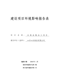 木制品精加工项目环境影响报告表