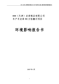 某皮革公司年产羊皮革90万张搬迁项目环境影响报告书（报批稿）