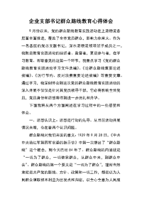 企业支部书记群众路线教育心得体会