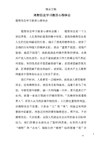 理想信念学习教育心得体会