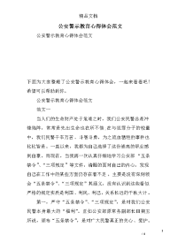 公安警示教育心得体会范文