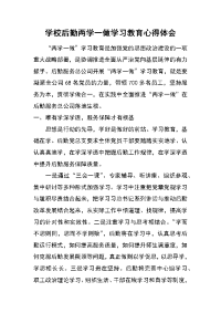 学校后勤两学一做学习教育心得体会