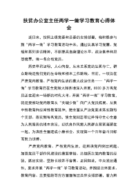 扶贫办公室主任两学一做学习教育心得体会