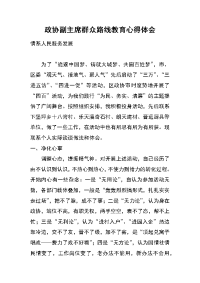 政协副主席群众路线教育心得体会