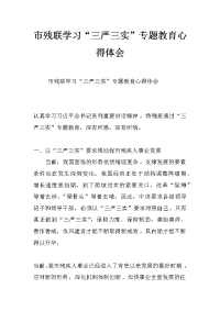市残联学习“三严三实”专题教育心得体会