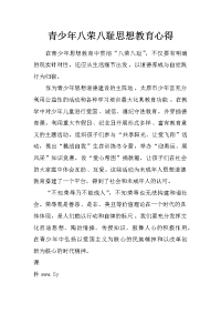 青少年八荣八耻思想教育心得