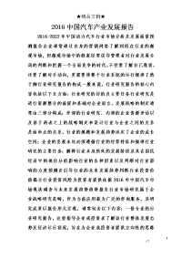 2016中国汽车产业发展报告