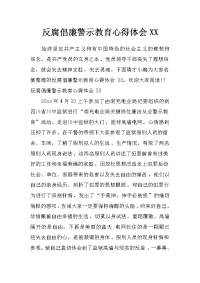 反腐倡廉警示教育心得体会xx