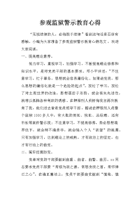 参观监狱警示教育心得