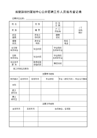 省旅游项目策划中心公开招聘工作人员报名登记表