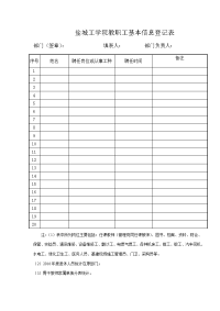 盐城工学院教职工基本信息登记表