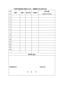 陕西学前师范学院公务车、通勤班车信息登记表