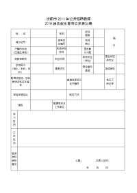 汾阳市2014年公开招聘中小学、幼儿教师报名登记表