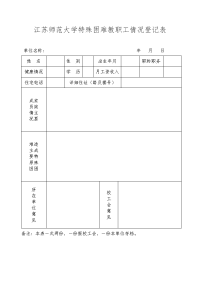 江苏师范大学特殊困难教职工情况登记表