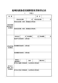 兖州区政协委员履职情况考核登记表