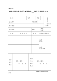 湖南省机关事业单位工勤技能 级岗位培训登记表doc