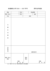 西南财经大学 ------ 学年 登记表