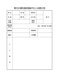 兼任乡镇街道团委副书记人选登记表