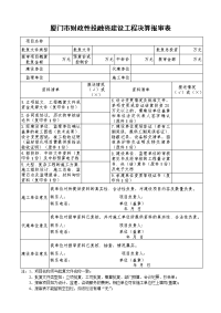 厦门市财政性投融资建设工程预算报审表