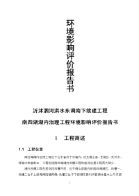 沂沭泗河洪水东调南下续建工程环境影响报告表