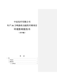 化纤年产36万吨涤纶功能性纤维项目环境影响报告书