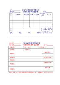 【管理精品】0903-01设备采购清单-申请单2