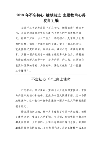 2018不忘初心 继续前进 主题教育心得发言汇编