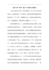 最新两学一做学习教育心得体会精选汇编