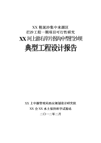 xx河粗泥沙集中来源区拦沙工程一期项目可行性研究xx河上游右岸片拐沟中型拦沙坝典型工程设计报告