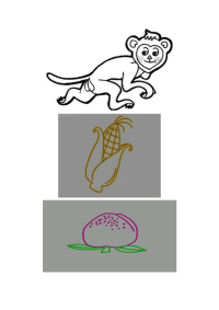 猴子玉米桃子西瓜兔子简笔画图片