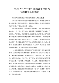 学习“三严三实”和忠诚干净担当专题教育心得体会