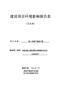 星1井投产地面工程建设项目环境影响报告表