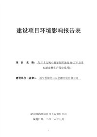 年产3万吨小桐子压榨油及60万平方米低碳建材生产线建设项目环境影响报告表