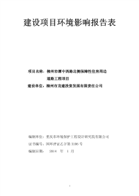 柳州市潭中西路北侧保障性住房周边道路工程项目报告表