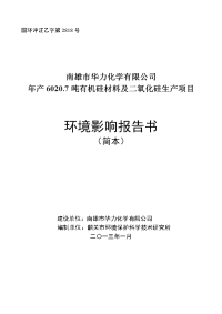 2013年，某某有机硅材料及二氧化硅生产项目环境影响报告书