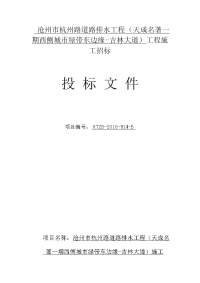 沧州市杭州路道路排水施工组织设计