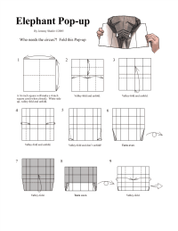 折纸 大象弹出卡折纸教程