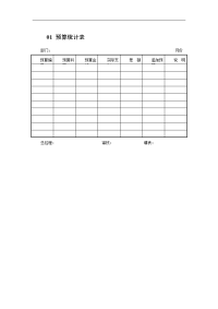 中小企业财务预算管理表格