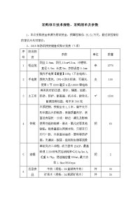 采购项目技术规格、采购清单及参数