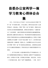 县委办公室两学一做学习教育心得体会合集