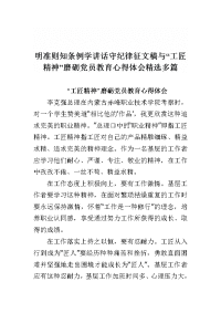 明准则知条例学讲话守纪律征文稿与“工匠精神”磨砺党员教育心得体会精选多篇